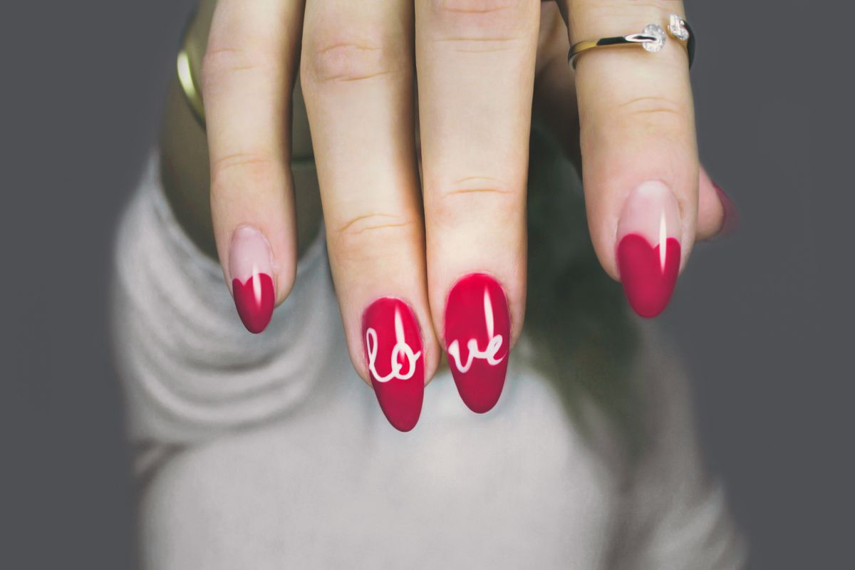 Hand-painted nail art design